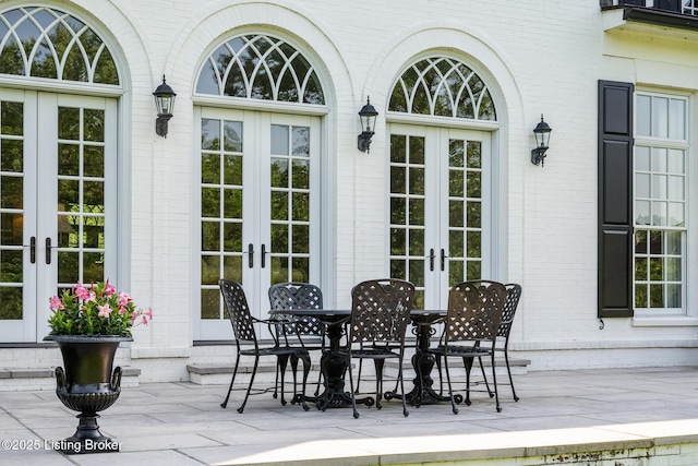 view of patio / terrace featuring french doors