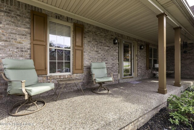 view of patio with a porch