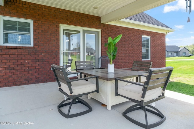 view of patio / terrace featuring outdoor dry bar