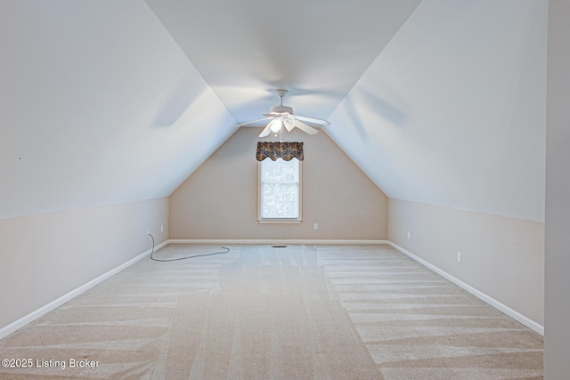 5204 Saratoga View Pl, Louisville, KY 40299 - bonus room with carpet, vaulted ceiling, baseboards, and ceiling fan