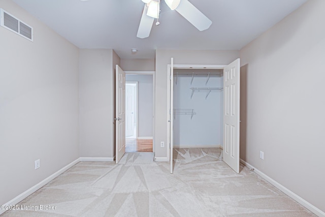 5204 Saratoga View Pl, Louisville, KY 40299 - unfurnished bedroom with a closet, baseboards, carpet floors, and a ceiling fan
