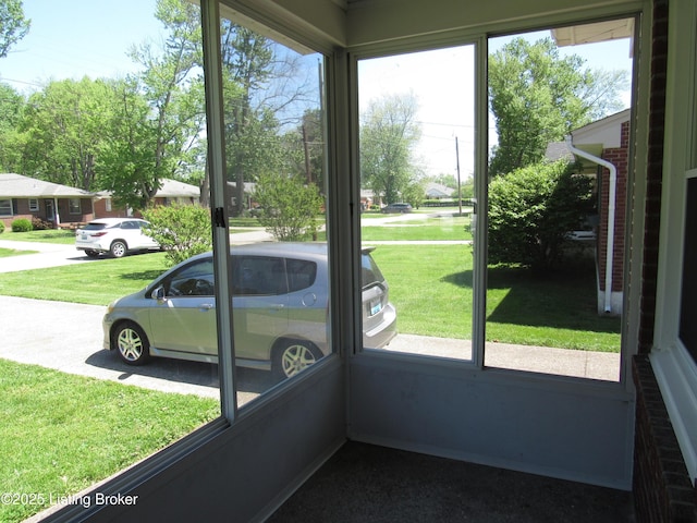 view of unfurnished sunroom