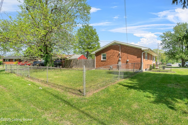 view of yard with fence