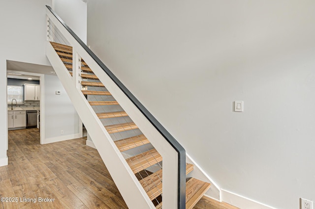9003 Holly Village Ct, Lyndon, KY 40242 - stairs featuring baseboards and wood finished floors