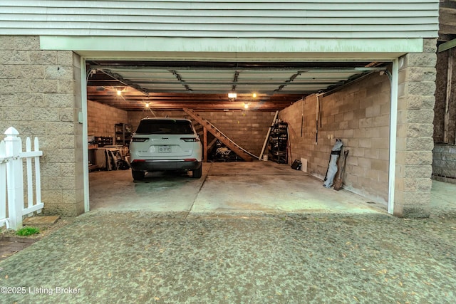 view of garage