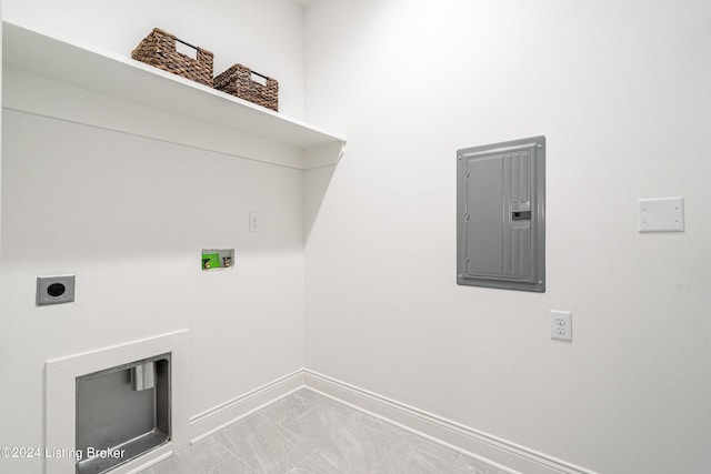 105 Wellston Pl, Louisville, KY 40207 - washroom featuring marble finish floor, hookup for a washing machine, electric panel, laundry area, and electric dryer hookup