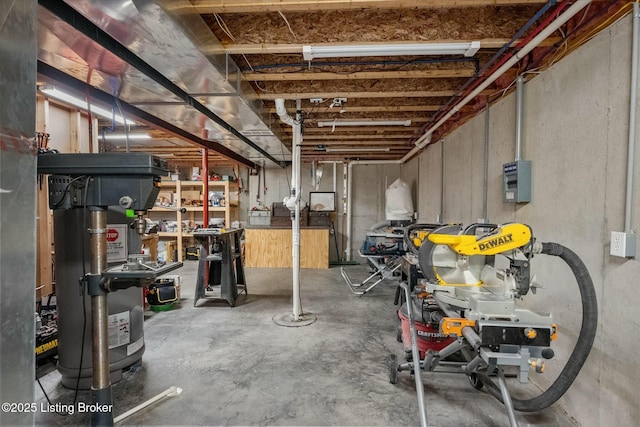 view of unfinished below grade area
