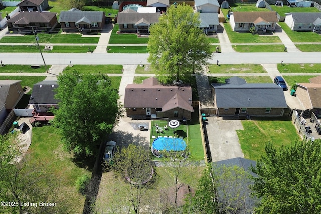 birds eye view of property featuring a residential view