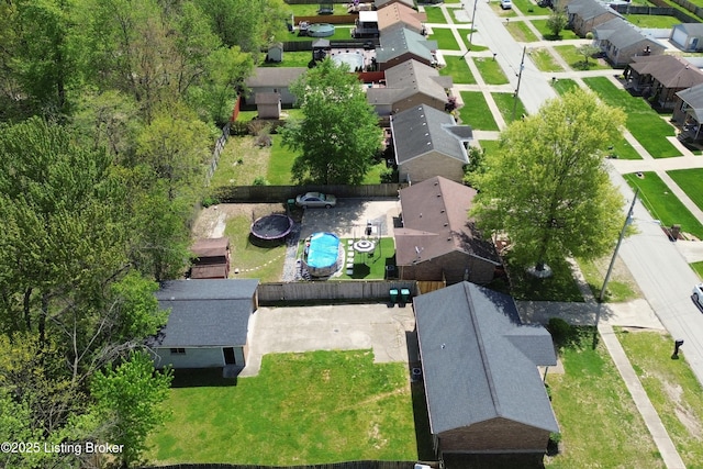 drone / aerial view with a residential view