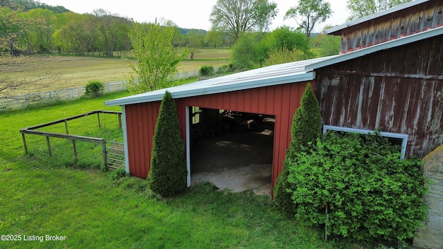 224 Spring Creek Ln, Milton, KY 40045 - view of pole building with a rural view, a lawn, and fence