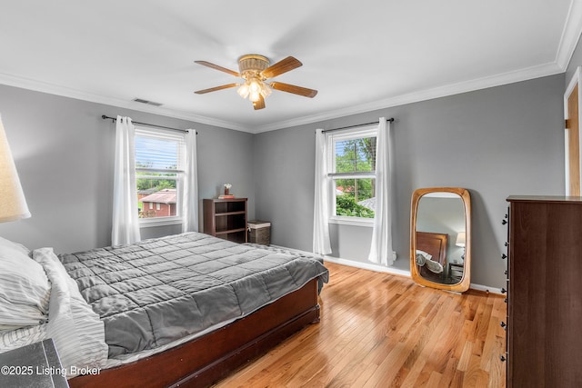 2807 Alice Ave, Louisville, KY 40220 - bedroom featuring light wood finished floors, crown molding, baseboards, and a ceiling fan