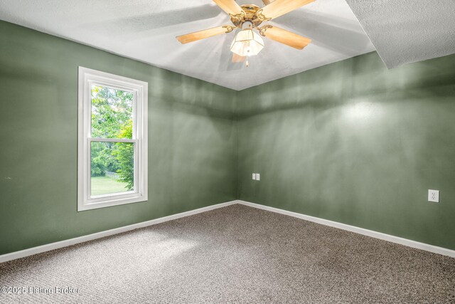 5502 Highpoint Dr, Crestwood, KY 40014 - carpeted spare room with a textured ceiling and ceiling fan