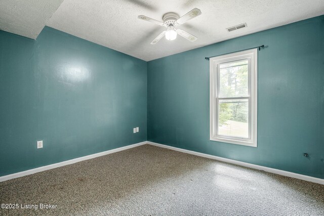 5502 Highpoint Dr, Crestwood, KY 40014 - carpeted empty room with a textured ceiling and a ceiling fan