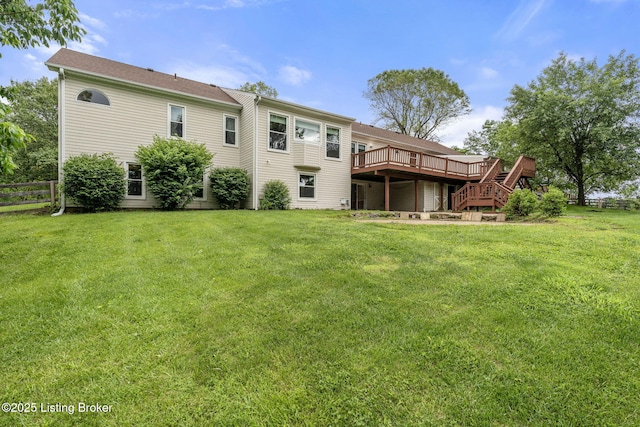 5502 Highpoint Dr, Crestwood, KY 40014 - rear view of house featuring a wooden deck and stairs