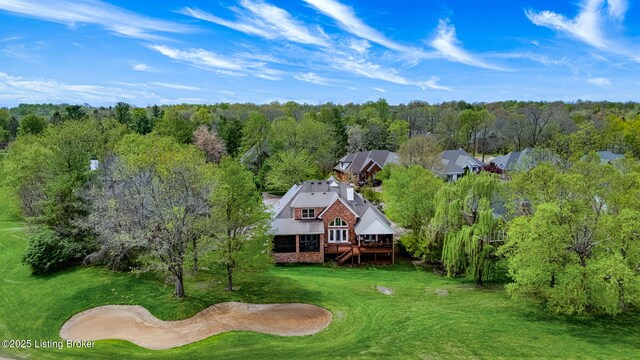 bird's eye view with a forest view