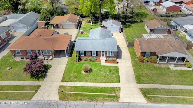birds eye view of property featuring a residential view