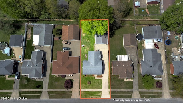 bird's eye view featuring a residential view