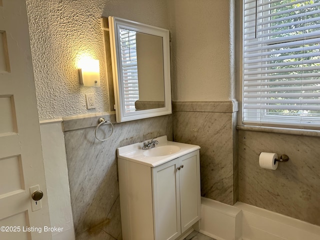 1509 S 3rd St, Louisville, KY 40208 - bathroom featuring wainscoting and vanity