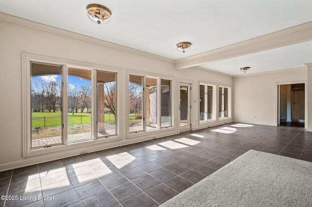 2605 Evergreen Wynde, Louisville, KY 40223 - empty room with dark tile patterned floors, baseboards, and ornamental molding