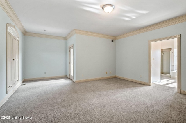 2605 Evergreen Wynde, Louisville, KY 40223 - empty room featuring crown molding, visible vents, carpet floors, and baseboards