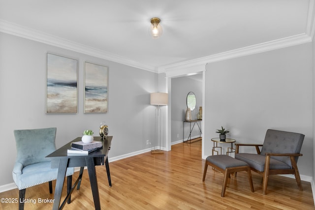 1907 Charbdin Pl, Louisville, KY 40207 - sitting room featuring crown molding, light wood-style flooring, and baseboards