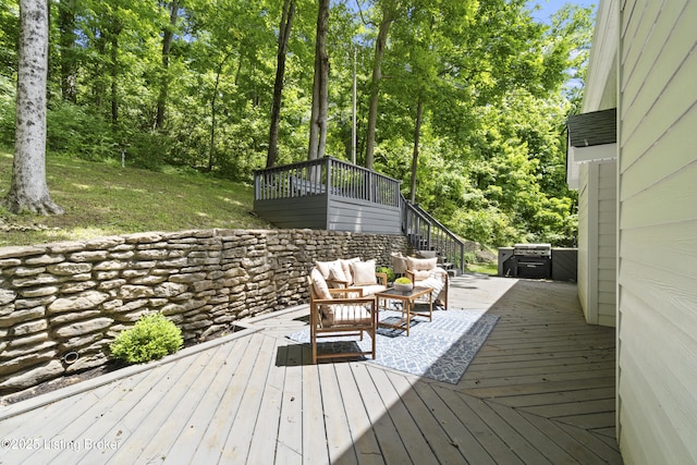 1907 Charbdin Pl, Louisville, KY 40207 - wooden terrace featuring stairway and an outdoor hangout area