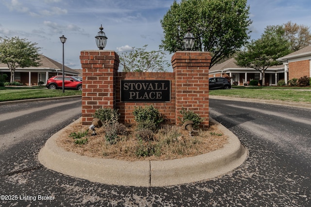 view of community sign