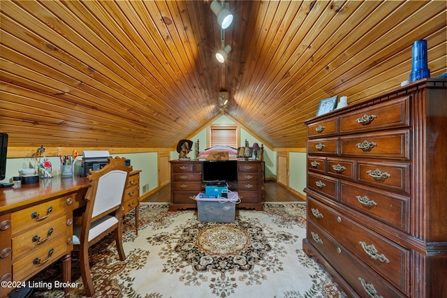 515 Brier Creek Meadows Rd, Mammoth Cave, KY 42259 - office space featuring vaulted ceiling and wood ceiling