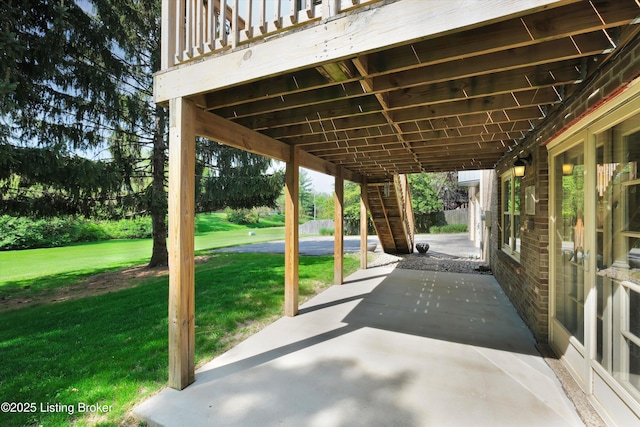 view of patio with stairs