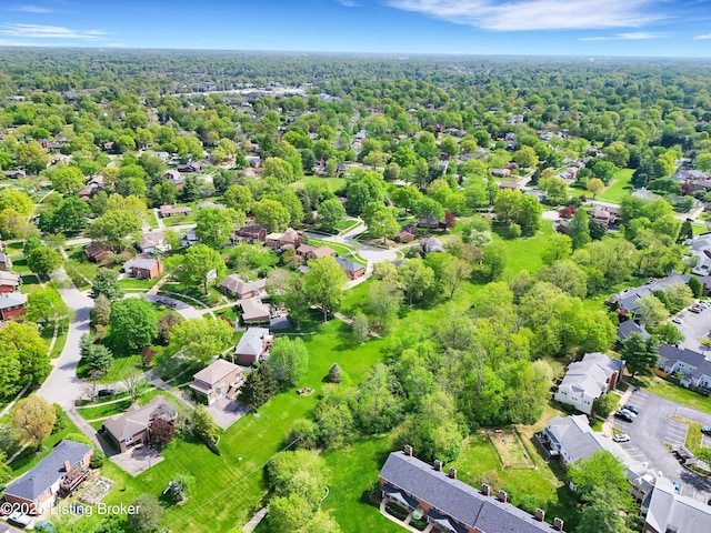 birds eye view of property with a residential view