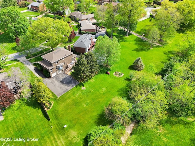 bird's eye view featuring a residential view