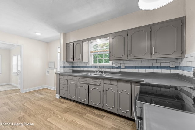 4926 Forest Park Dr, Louisville, KY 40219 - kitchen featuring a sink, gray cabinets, and range with electric stovetop