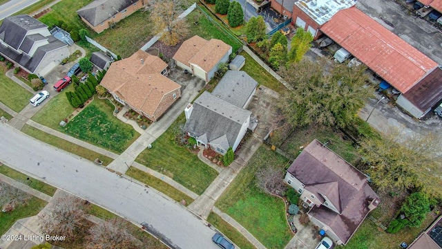 drone / aerial view with a residential view