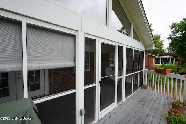 9111 Royal Oak Dr, Louisville, KY 40272 - wooden terrace featuring a sunroom
