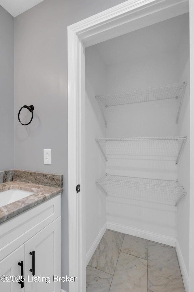 interior space with a sink