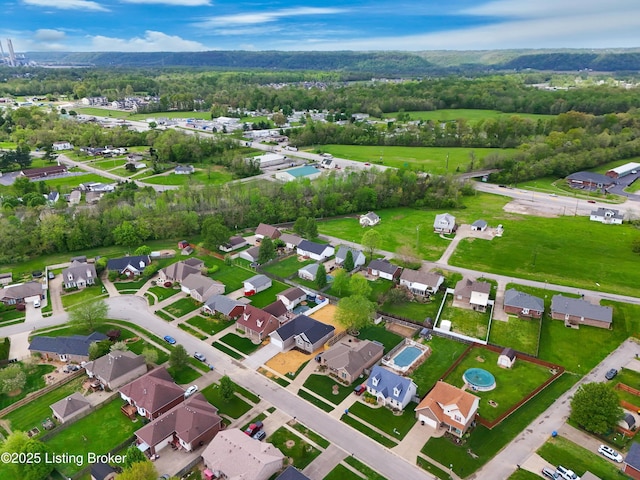 drone / aerial view featuring a residential view