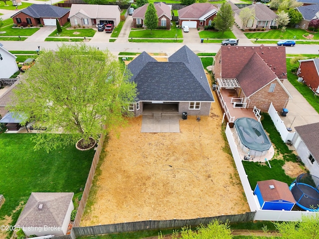 bird's eye view featuring a residential view