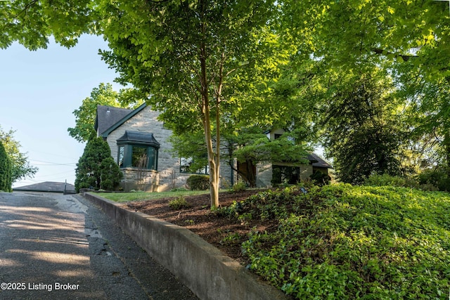 view of front facade featuring stone siding