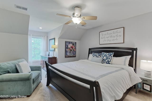 3817 Carriage Hill Dr, Crestwood, KY 40014 - bedroom featuring light carpet, ceiling fan, and recessed lighting