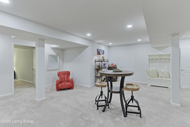 3817 Carriage Hill Dr, Crestwood, KY 40014 - dining space featuring carpet floors, baseboards, and recessed lighting