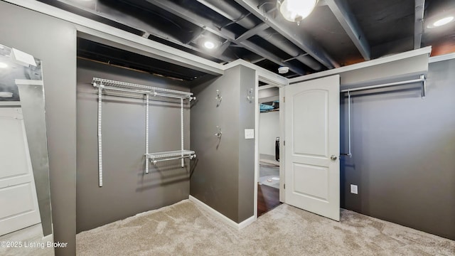 spacious closet with carpet flooring