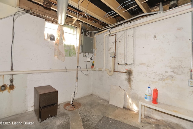 below grade area with electric panel