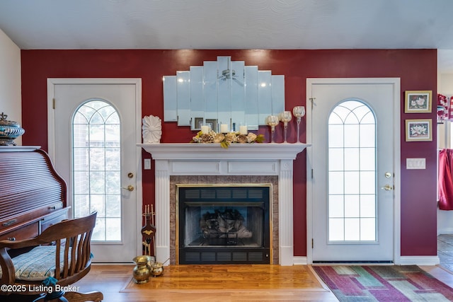 109 Terri Rose Ct, Hodgenville, KY 42748 - interior space featuring a premium fireplace, a wealth of natural light, and wood finished floors