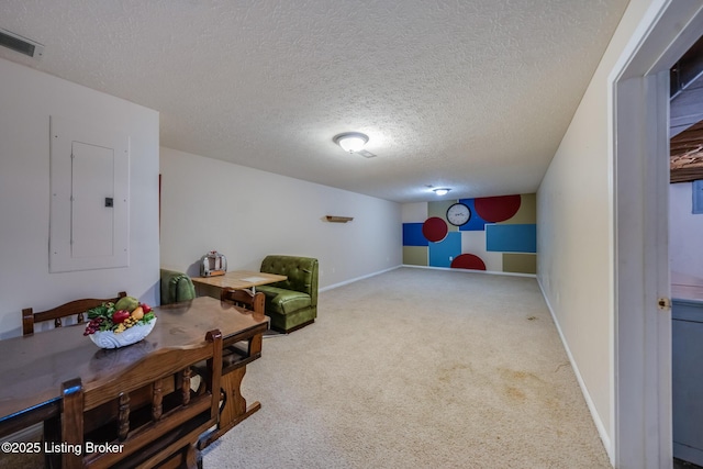 109 Terri Rose Ct, Hodgenville, KY 42748 - sitting room featuring a textured ceiling, visible vents, carpet, and baseboards