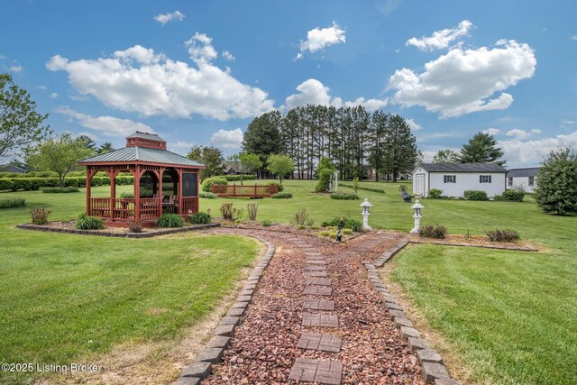 109 Terri Rose Ct, Hodgenville, KY 42748 - view of yard with an outbuilding and a gazebo