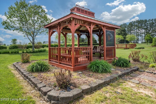 109 Terri Rose Ct, Hodgenville, KY 42748 - view of community featuring a gazebo, a wooden deck, and a yard