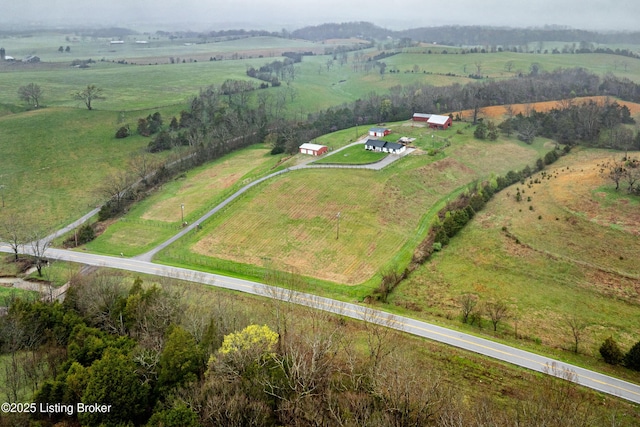bird's eye view featuring a rural view