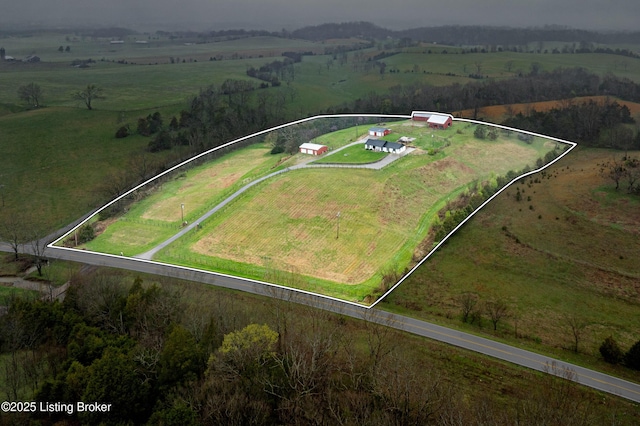 bird's eye view featuring a rural view
