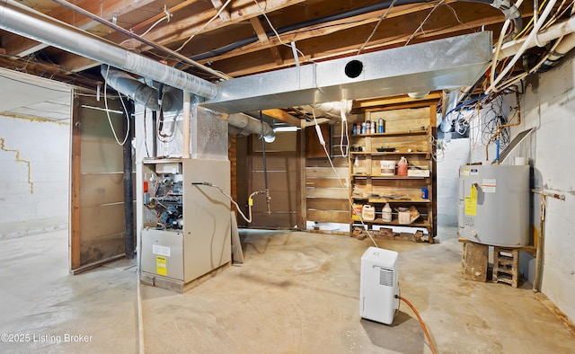 117 Fairview Dr, Waddy, KY 40076 - unfinished basement with heating unit and electric water heater