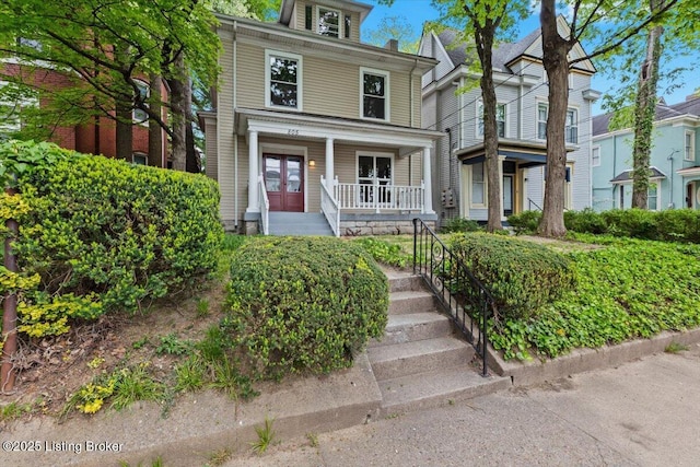 view of front of house with covered porch